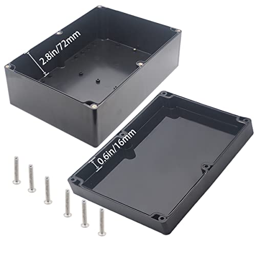 Image of Watertight Junction Box, IP67 Waterproof Project Box Durable ABS Plastic Electronic Enclosure Case for DIY Electrical Project Black 10.35 inch x 7.17 inch x 3.74 inch(263 x 182 x 95 mm)