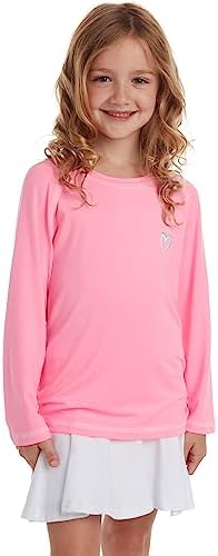 Pink Platinum Girls' Rash Guard - UPF 50+ Protective Quick Dry Long Sleeve Swim Shirt (5-16), Size 6X, Cotton Candy