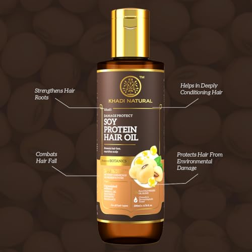 Khadi Natural Soy Protein Hair Oil: Nourishing Elixir for Stronger, Silky-Smooth Hair. Promotes Growth, Reduces Breakage, and Enhances Shine.... - Image 2