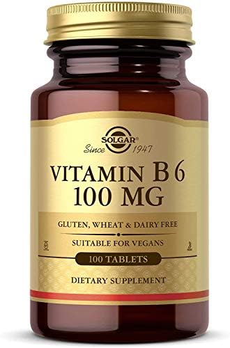 Solgar Vitamin B6 100 mg, 100 Tablets - Supports Energy Metabolism, Heart Health & Healthy Nervous System - B Complex Supplement - Vegan, Gluten Free, Dairy Free, Kosher - 100 Servings
