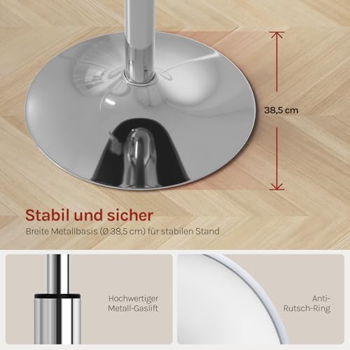 WOLTU Schminktisch Hocker, Schminkstuhl, Barhocker Rund, Höhenverstellbar, 360° Drehbar mit Verdickter Polsterung, Cord Bequemstuhl für Schminktisch, Schlafzimmer, Esszimmer, Rosa, BH409rs-1