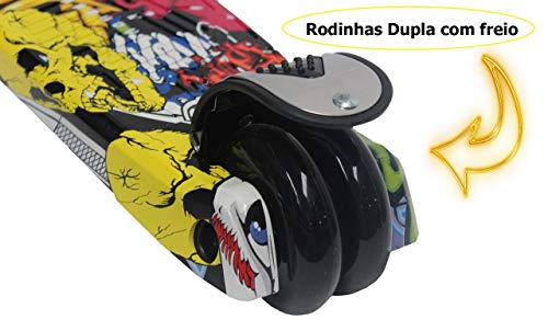 Patinete Infantil Masculino Feminino Rosa Preto Cinza Regulável Original Zoop Toys Scooter Resistent