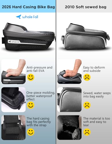 whale fall Bike Frame Bag Waterproof, 3D Eva Hard Shell,