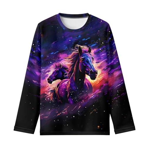 Girls Long Sleeve Shirts Soft Crewneck Long-Sleeve T-Shirts Cute Basic Tees for Girl's Aged 3-16 Years