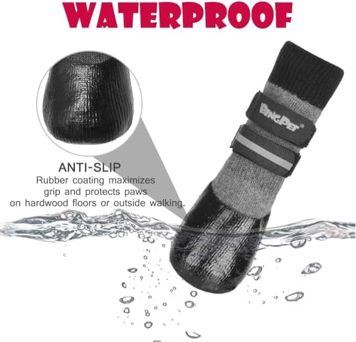 Hundesocken BINGPET mit Anti-Rutsch und Riemen für Hunde