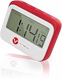 Vremi Digital Kitchen Timer Magnet - Loud Magnetic Kitchen Timer Clock with Alarm and Large Display in Cute Retro Shape - 60 Minute 24 Hour Electric Timer with Stopwatch - Red