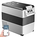 EKOJUCE 12 Volt Car Refrigerator Electric Cooler, 58 Quart(55L) Portable Refreigerator APP Control, 12V Fridge -4?~68?, Car Fridge with Removable Basket for Truck, Boat, Camping, Travel, Home
