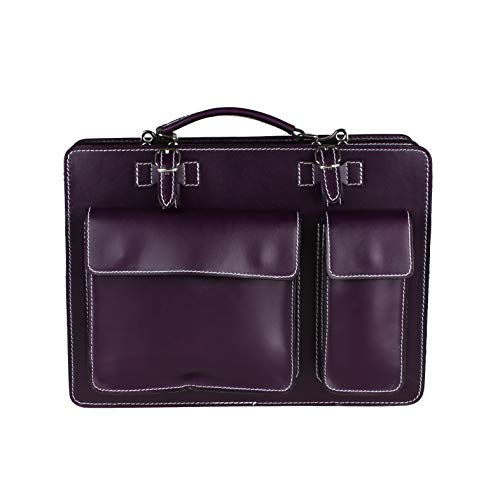 Bolsa de Hombre trabajo, Caja italiana, y Documento Organizador, 100% cuero auténtico Made in Italy