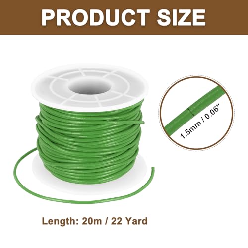 Cordon en cuir rond 1.5mm vert de 22 yards pour création de bijoux et perlage - 3
