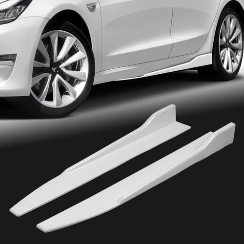 Universal ABS 31" x 4" 2 Pieces Side Skirt Rocker Splitters Diffuser Winglet Wind Body Kit (Painted Carbon Style)