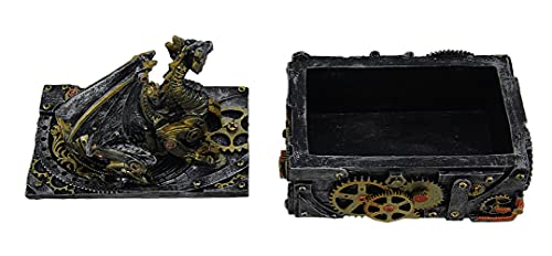 Secret Steam Dragon Decorative Steampunk Trinket Box 6 Inch #TOP2