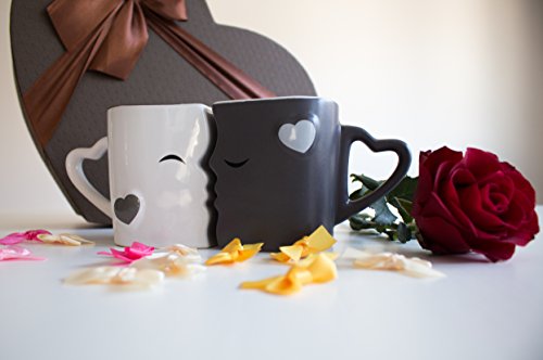 Miamio - Coffee Mugs/Kissing Mugs Bridal Pair Gift Set For Weddings/Birthday/Anniversary With Gift Box (Gray) #TOP5