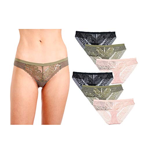 BCBGeneration Women's 6 Pack Elegant Lace Bikini Panties - Small