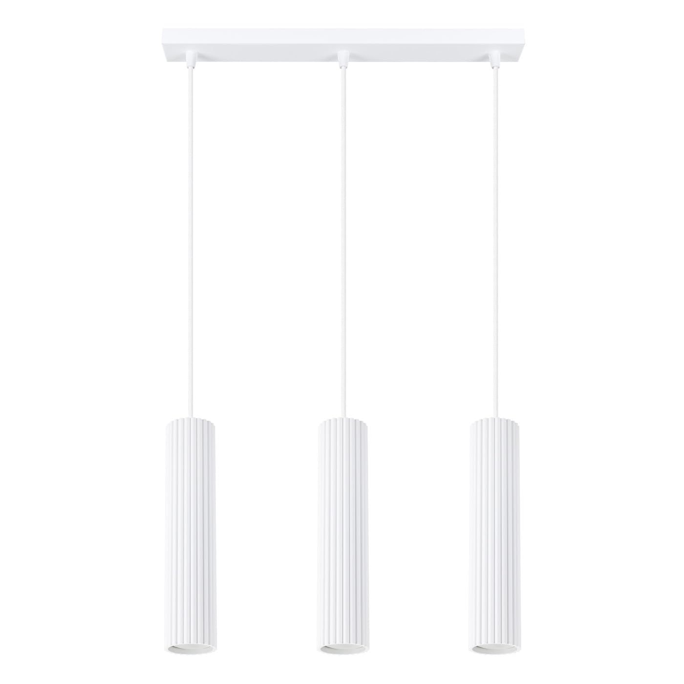 Sollux Lighting White Carbon Hanging Light, Length 45 Cm, Aluminium, 3-Bulb.