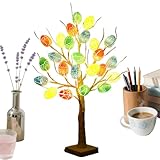 Árbol De Pascua - Centro De Mesa Con Ramas De Huevos Flexibles LED | Árbol De Pascua De Mesa De 23,6 Pulgadas Con Batería Y Alimentación Por USB Para Guardería, Mesita De Noche, Chimenea, Vacaciones Y