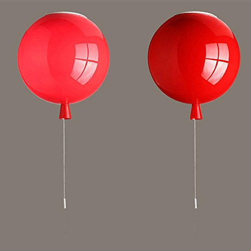 Preisvergleich Produktbild Farbe Ballon Deckenleuchte,Modern Kinderzimmer Deckenlampe,LED Deckenleuchte,Schlafzimmerlampe,Flur Küche Esszimmer Leuchte Ø20cm 5 Farbvarianten, Rot