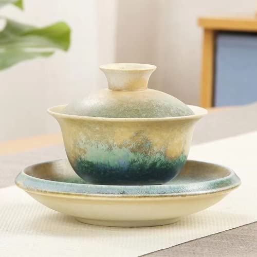 セラミックティーカップ 蓋付きセラミックマグ おしゃれ 茶碗 湯呑み 高級 湯のみ 湯呑み 茶碗 陶器製ティーカップセット 寿司屋の湯飲み 軽量 伝統工芸品 業務用 (タイプA-大型パレット)