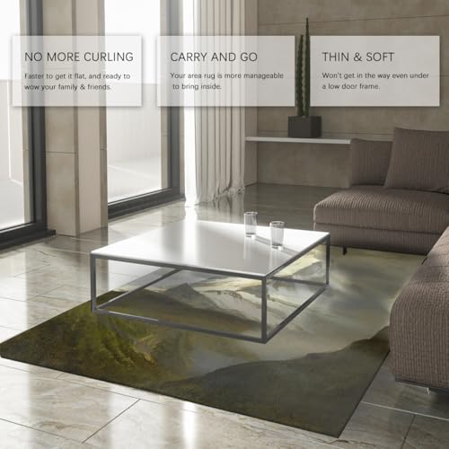 Tapis de chambre lavable et antidérapant forêt verte