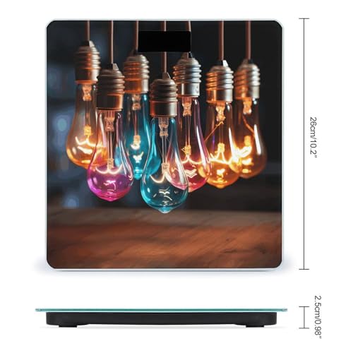 Báscula digital de baño con luz LED y plataforma de vidrio templado miniatura 2