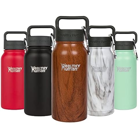 Healthy Human Stainless Steel Water Bottle | Double Walled Vacuum Insulated Water Thermos for Adults | Eco-Friendly Travel Bottles with Leak Proof Lid (Harvest Maple,16oz/473ML) Cover