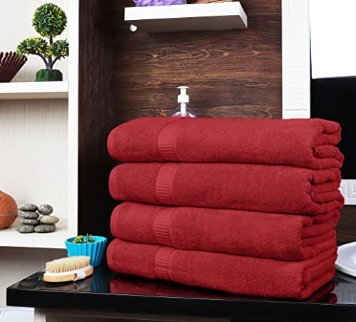 Image of Utopia Towels Jumbo Bath Sheets, 2 Pack, 35x70 in, 600 GSM Cotton, Red | Extra Large Ring Spun Cotton Bath Sheets - Soft, Plush, Quick-Drying, Highly Absorbent, Great for Everyday Use
