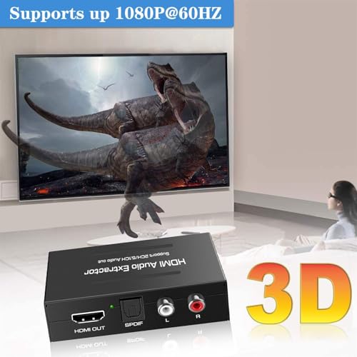 Image of Etzin 4K@30HZ HDMI Audio Extractor Splitter,HDMI to HDMI Audio Converter+Optical Toslink SPDIF+RCA L /R Stereo Analog Audio, Compatible with Gaming Console and Tv Box and More-EPL-562H.
