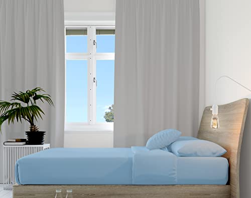 Hometex Microfibre Fitted Sheet - Superking, Light Blue