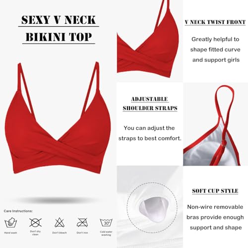 Image of Amy Babe Women's High Waisted Bikini Sets Push Up Twist Front Spaghetti Straps Ruched Two Piece Swimsuit Bathing Suit