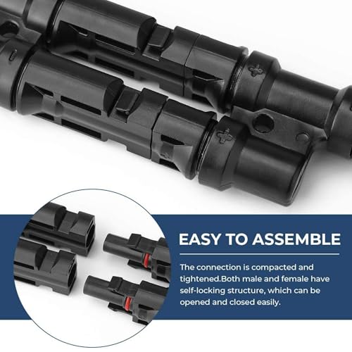XYRIS Solar Connectors T Branch 1 to 2 for Solar Panels, Solar String Splitter/Joiner (M/FF+F/MM 1 Pair)