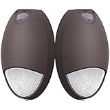 Outdoor Led Emergency Light with Battery Backup Photocell Sensor Self Test Diagnostics, Aluminum Exterior Waterproof Commercial Wall Pack Emergency Lighting Fixtures 120-277VAC UL Certified (2 Pack)