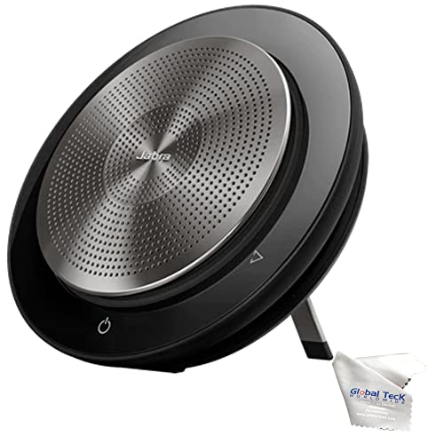 Jabra Speak 750 UC Speakerphone with Bluetooth Dongle- PC, MAC, Tablet, Smartphone Compatible, UC Version 7700-409 - Bonus Microfiber Cloth Included