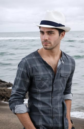 Image of 1920s Men Fedora Hat Cap for Men,Manhattan Hat for 1920s Mens Gatsby Costume Accessories