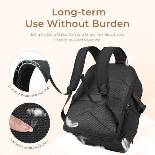 Image of CLUCI 17.3 Inch Laptop Backpack for Women, Anti Theft Travel Backpack, Puffer Quilted Work Backpack, Water Resistant College Bookbag, Carry on backpack with RFID (Black)