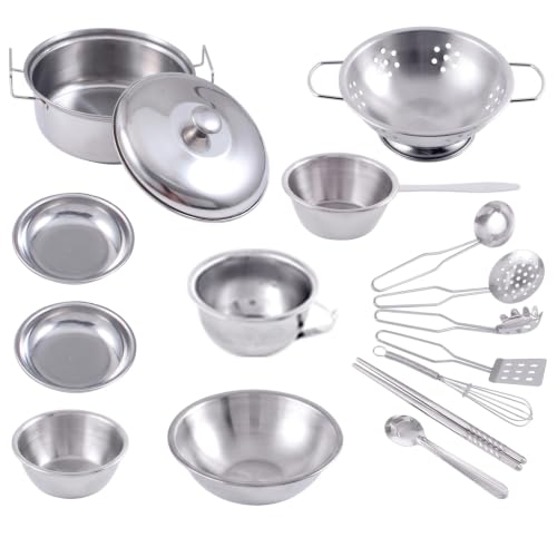 Juego de ollas y sartenes para niños en acero inoxidable de cocina de barro