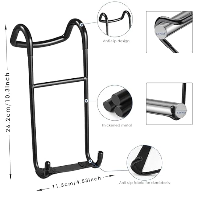 Dumbbell Spotter Hooks, 2-Pack Upgraded 250 lbs Heavy Duty Rack Attachments for Bench Press, Chest & Shoulder Workouts, Safety Hangers with Wrist Straps