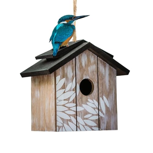 Topadorn Wooden Bird house Hanging Outdoor,Eco Friendly Materials and Decorative