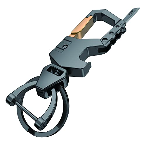 Nongai Heavy Duty Key Chain With (1 Key Ring And 1 D-Ring),Bottle Opener, Multifunctional Toolbox Carabiner Car Keychains For Men And Women (Black-Keychain) #TOP2