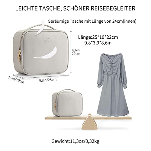 Vlando Vintage Reise Kosmetiktasche, Make Up Tasche Leder, Schminktasche Mädchen, Kosmetikkoffer Klein, Waschtasche… – Bild 6