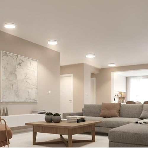 Image of Philips 6W SeamGlow Round LED Surface Downlight | 120 Wide Beam for Uniform Illumination | Energy Efficient, Ceiling Light | Modern Surface-Mounted LED Downlighter | Natural White, Pack of 24