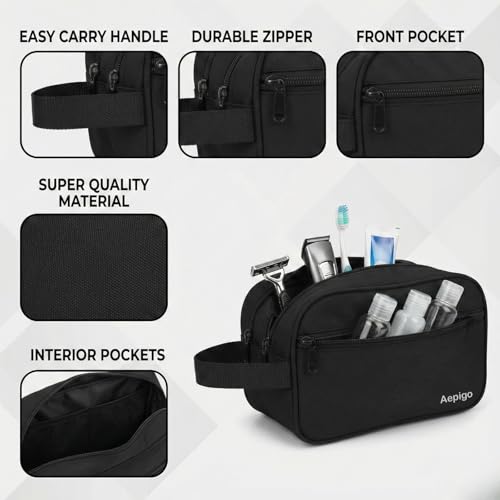 Image of Polyester Multipurpose Toiletry Kit Bag for Man and Women's | Double Compartment Travel Essentials Travel Organizer Travel Pouch for Men Travel Kit for Toiletries