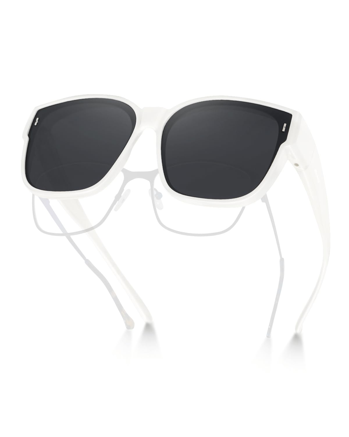 Meeloog Large Polarized Fit Over Glasses Sunglasses For Women Men, Oversized Trendy Square Shades For Driving Riding MST0110