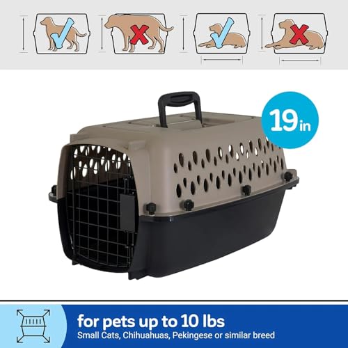 image for Generic Secure Hard-Sided Pet Travel Carrier, Portable Crate with Meta