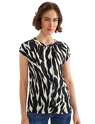 STREET ONE Damen A320062 Blusenshirt, Schwarz, 38 EU