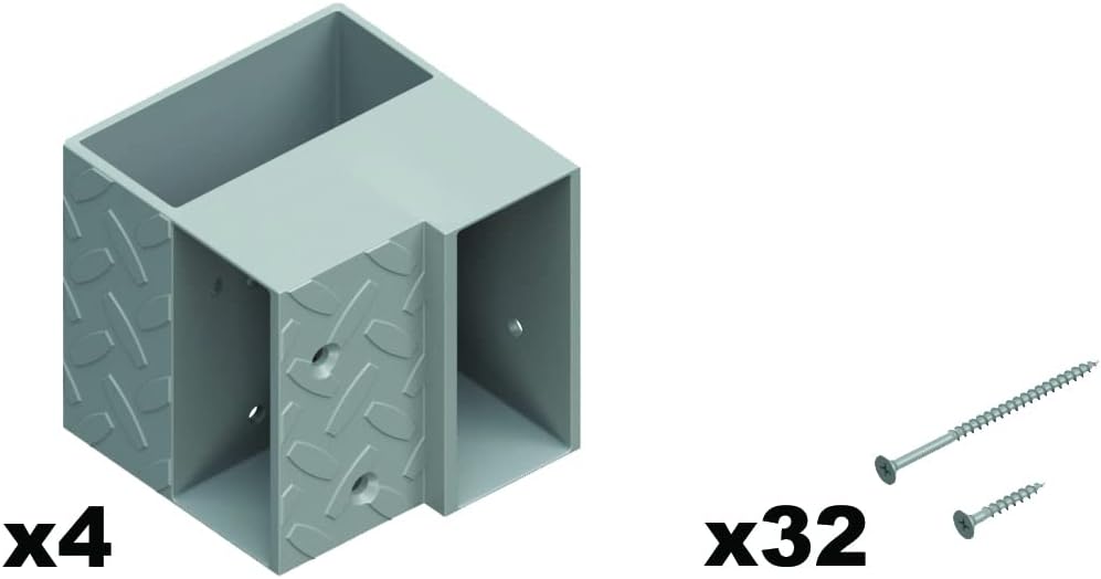 Heavyweight 24 in W x 48 in D DIY Plastic Ceiling Storage Kit, Gray, Overhead Garage Storage Hardware, 500 lb Capacity, Easy 90° Cuts (Lumber Not Included)
