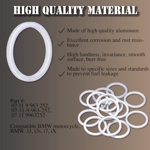 Image of 15PCS M16 Oil Drain Plug Gasket Crush Washer Seals Compatible with BMW Motorcycle and Auto for 07119963252