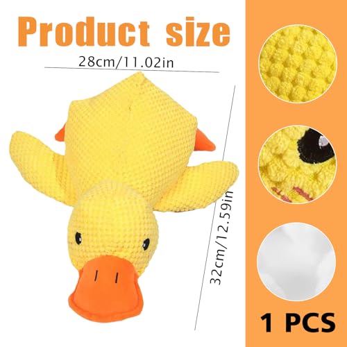 Anti Stress Ente für Hunde,Antistressente für Hunde,Interaktives Hundespielzeug Ente,Quietschspielzeug Kuscheltier Unzerstörbar,Hundekuscheltier,Stressente Spielzeug,Robustes Dog Toys für Mittlere