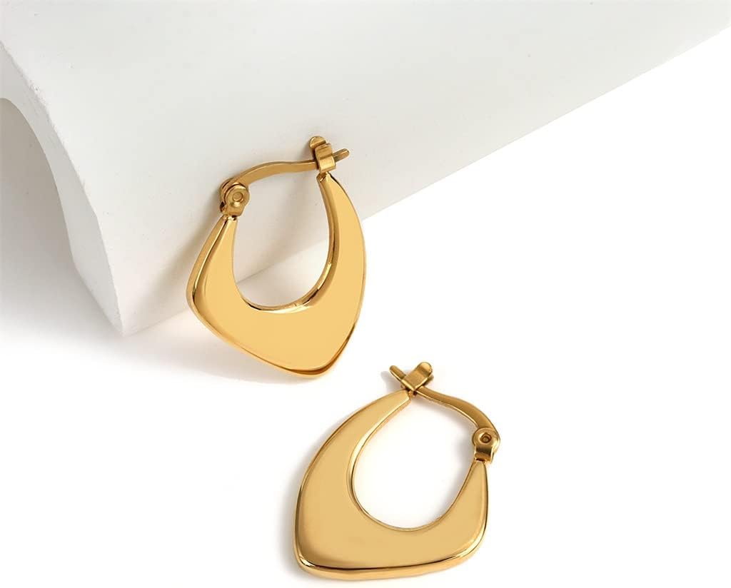 Vintage Smooth Metal Cute Hoop Earrings for Women Girls Minimalist Small Earrings Party Jewelry