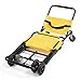 Portable Folding Lift Stair Chair, 350 lbs Capacity, Aluminum Alloy Manual Transport Chair with 4 Wheels & Safety Belts, Evacuation Rescue Chair for Moving Elderly Patients(Yellow)