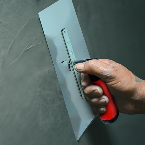 GBKDQQ Edelstahl Maurerkelle, 2-teiliges Set Glättekelle Edelstahl-Glättekelle Set mit Putzkellen Set Stukkateurspachtel mit Gummigriff, Stuckateur Werkzeug FürPutzmassen, Beton