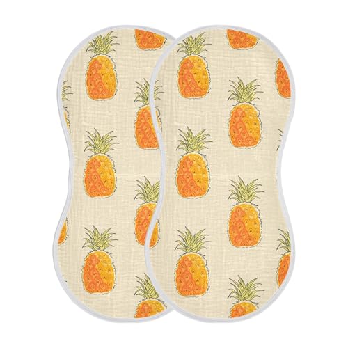 xigua Pineapples Muslin Baby Burp Cloths Set of 1, Super Soft & Absorbent Burping Rags, Cotton Burp Clothes Shower Gift for Newborn, Baby Girls and Boys2